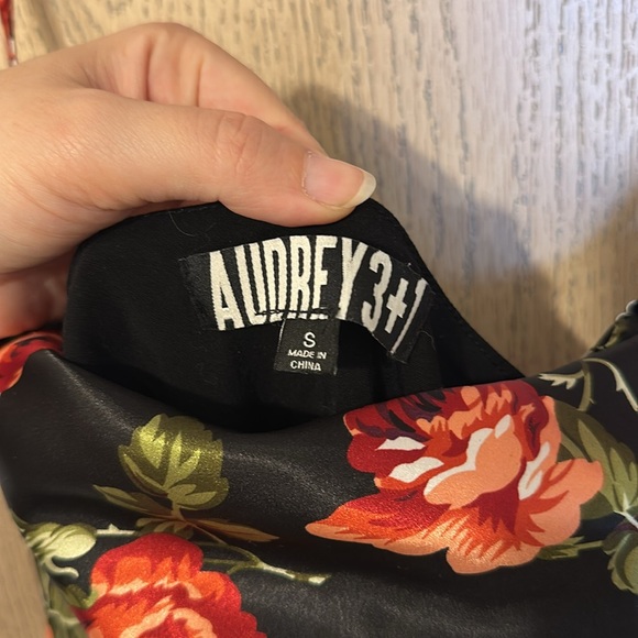 SATIN ROSE MINI DRESS - Picture 2 of 3